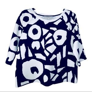Ann Taylor LOFT Wmns top size medium blue white print